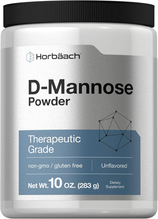 Horbäach D-Mannose Powder Supplement 10 Oz - Unflavored for Women and Men - Vegetarian, Non-GMO, Gluten Free