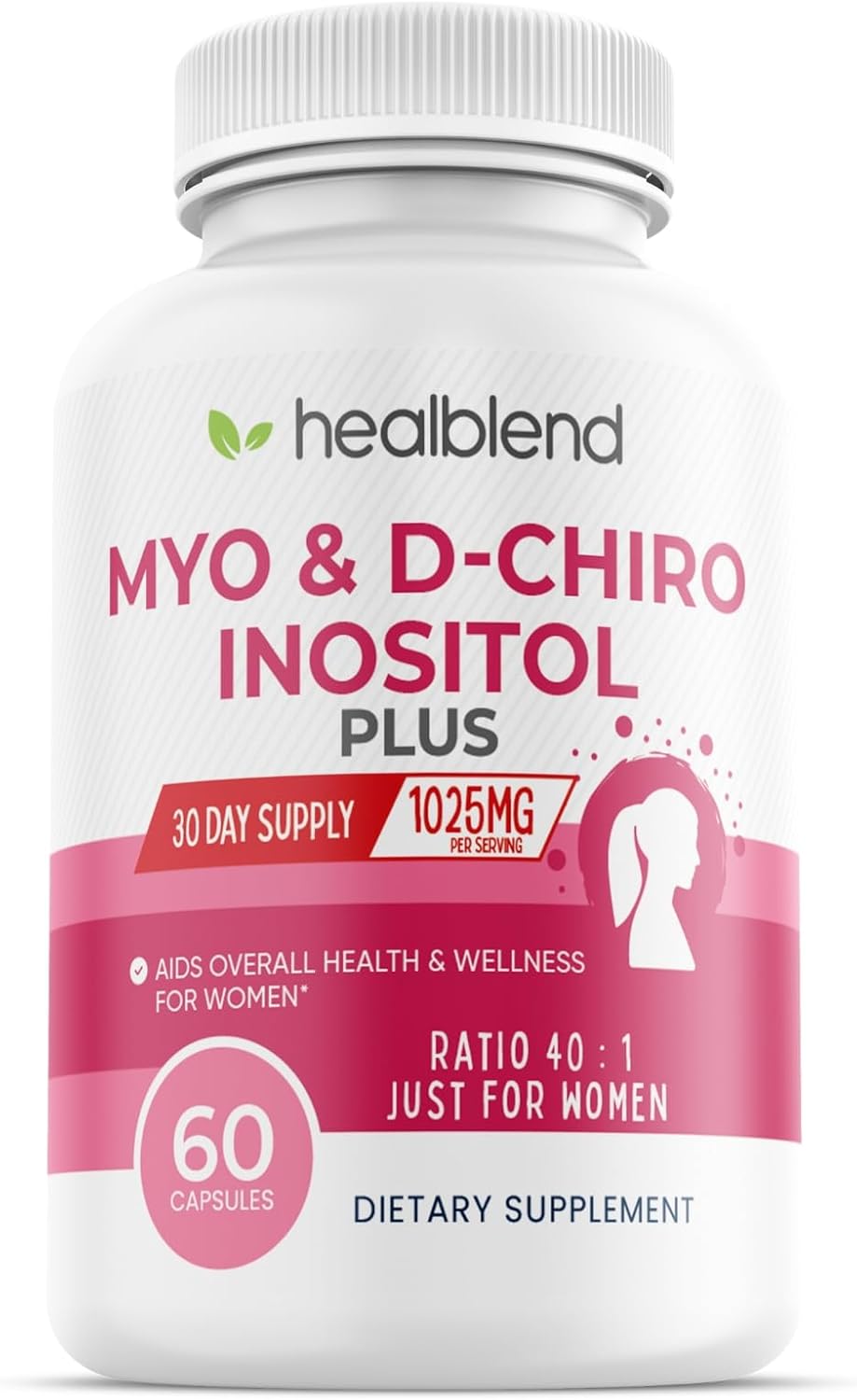 Hormonal Balance & Fertility Support Supplement for Women - Myo & D-Chiro Inositol Blend, Healthy Ovulation, Pregnancy Health - 60 Capsules