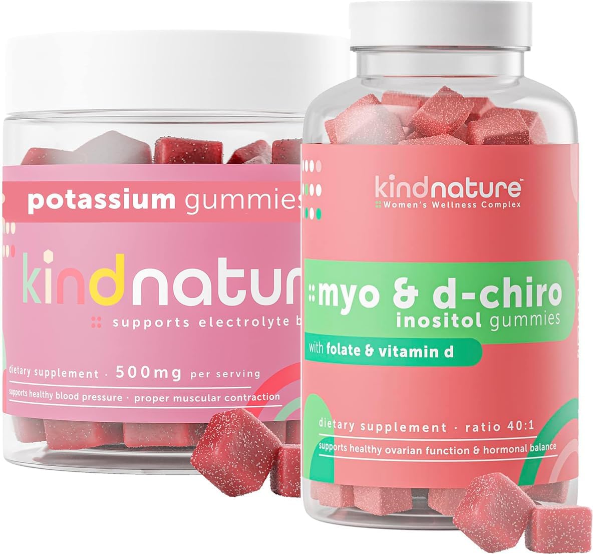 Hormonal Health & Muscle Support Gummies Bundle - Kind Nature Myo-Inositol & High Potassium Supplement