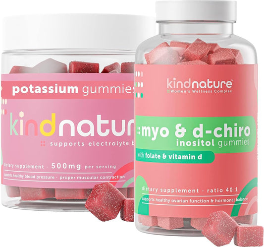 Hormonal Health & Muscle Support Gummies Bundle - Kind Nature Myo-Inositol & High Potassium Supplement