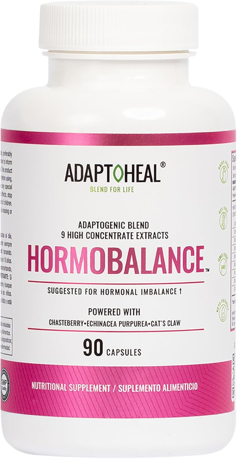 Hormone Balance for Women Supplement with Adaptogens - Vitex, Ginseng, Cat's Claw - Vegan, Gluten-Free, Dairy-Free - 90 Capsules