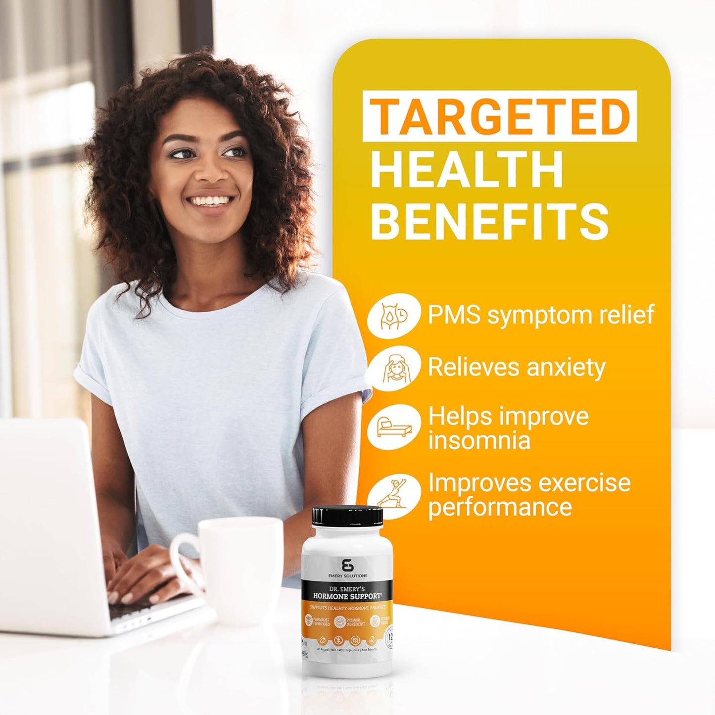 Hormone Balance Multivitamin Supplement for Women & Men - Dr. Emery's Natural Hormone Support with Zinc, B Vitamins, Magnesium - 120 Capsules - BoostGo Australia