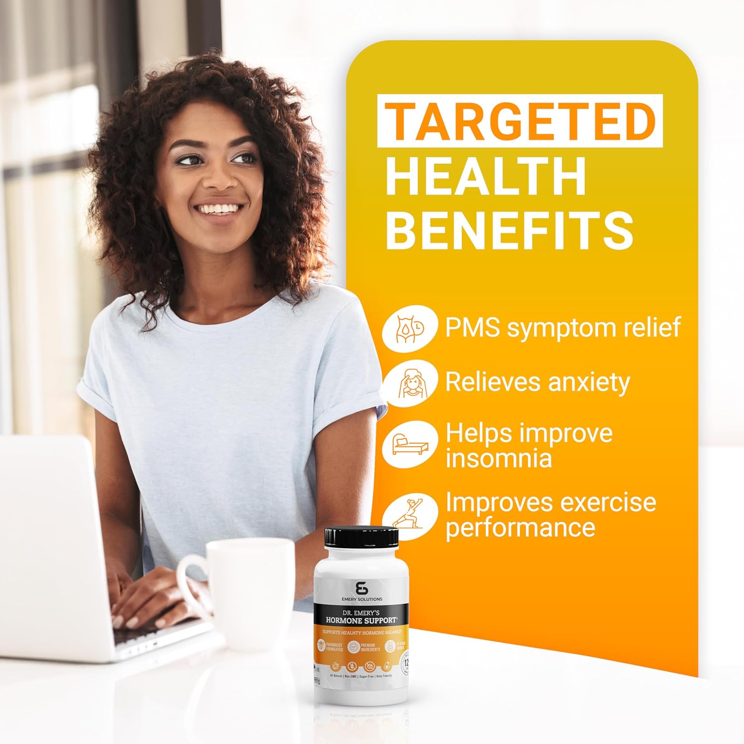 Hormone Balance Multivitamin Supplement for Women & Men - Dr. Emery's Natural Hormone Support with Zinc, B Vitamins, Magnesium - 120 Capsules - BoostGo Australia