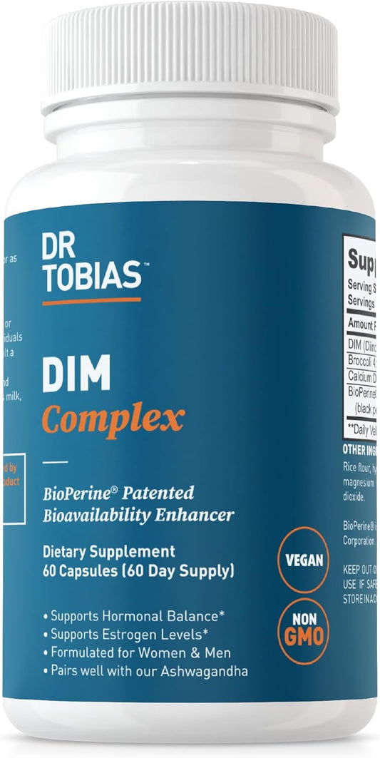 Hormone Balance Supplement with DIM, BioPerine & Broccoli Extract - Estrogen Detox Complex for Men & Women, 60 Capsules