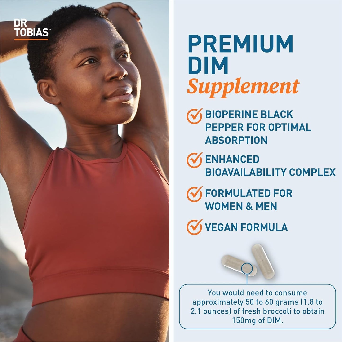 Hormone Balance Supplement with DIM, BioPerine & Broccoli Extract - Estrogen Detox Complex for Men & Women, 60 Capsules