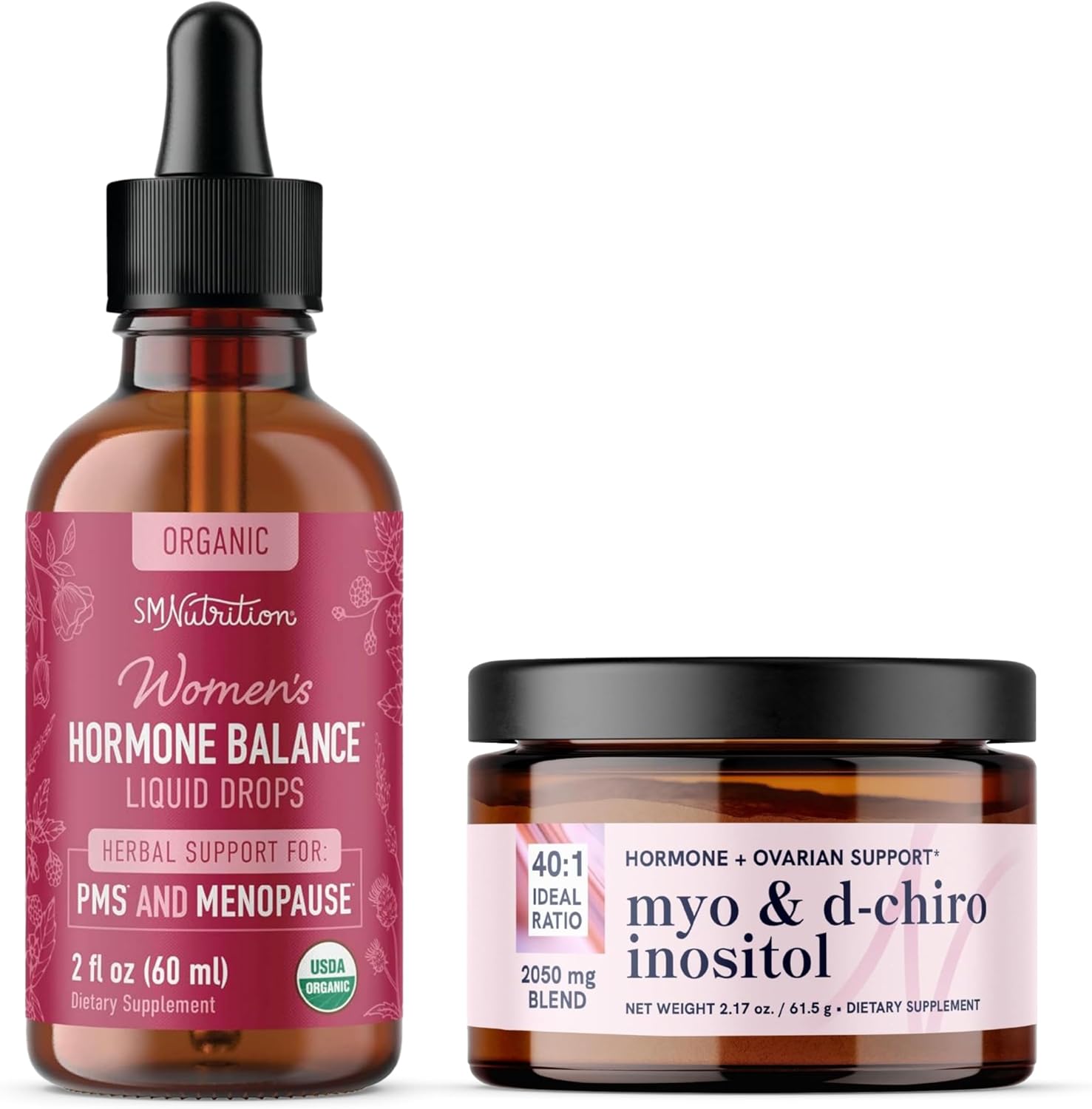 Hormone Balancing Bundle: Myo-Inositol Powder Complex & Herbal Tincture for PMS, Menopause, and Menstrual Support