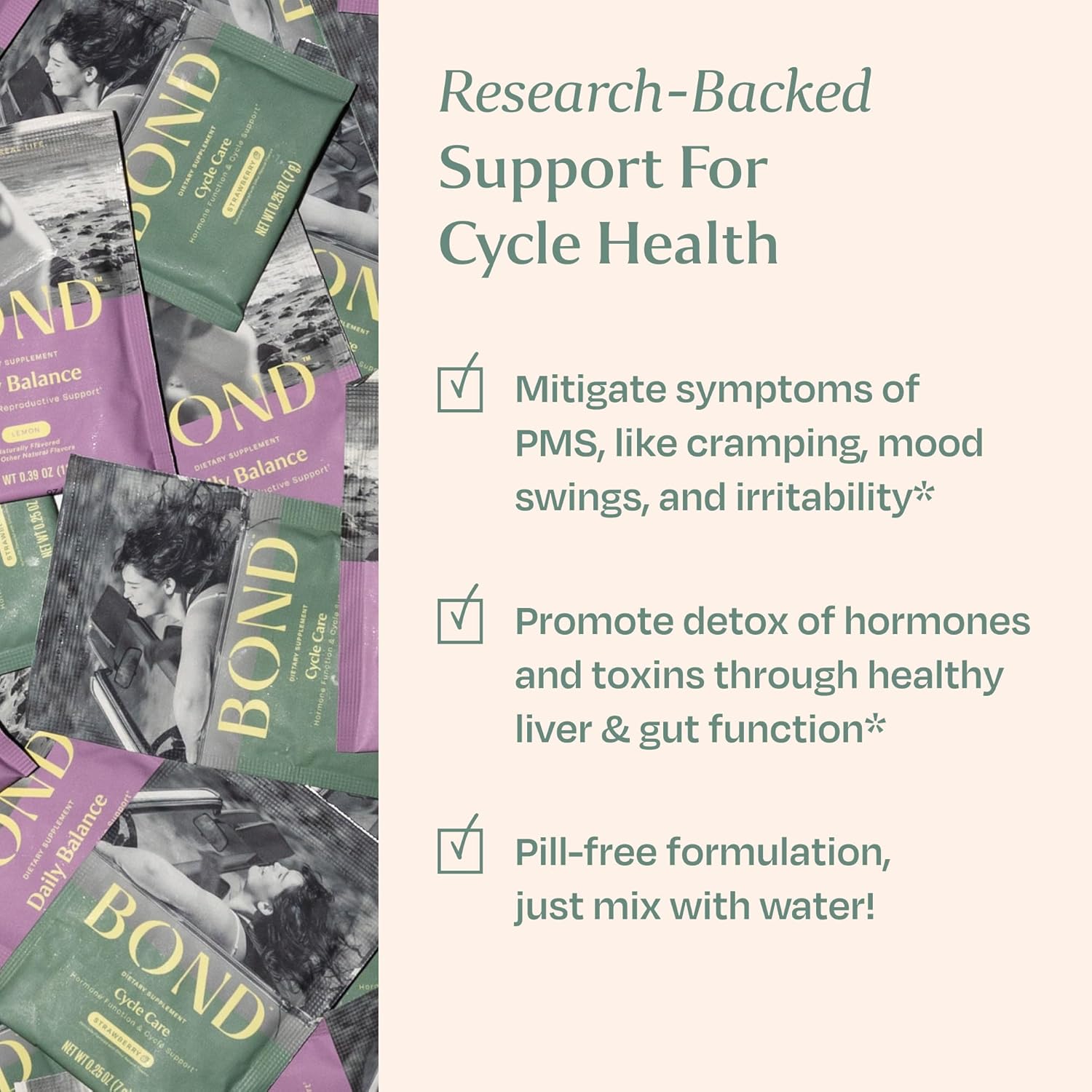 Hormone Balancing Supplement Blend for Women - Support PMS, Menstrual Cycles, Mood Swings - Ashwagandha, Magnesium, Probiotics - Strawberry Drink Mix - 20 Travel Packs