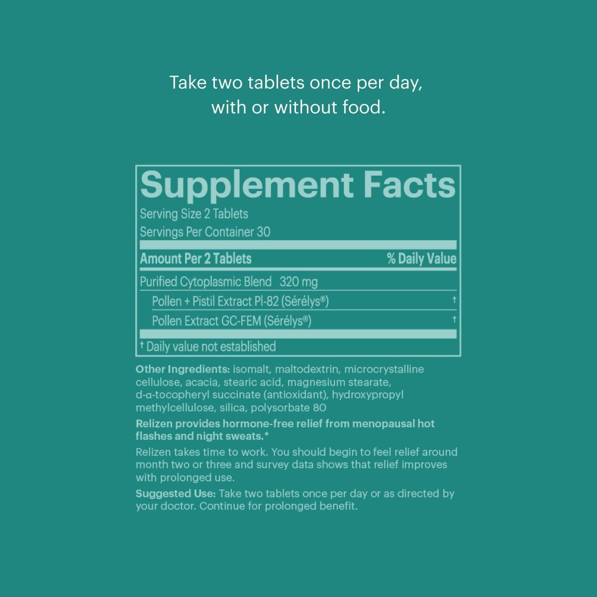 Hormone-Free Menopause Relief Tablets for Hot Flashes & Night Sweats - 90 Day Supply by Relizen Bonafide