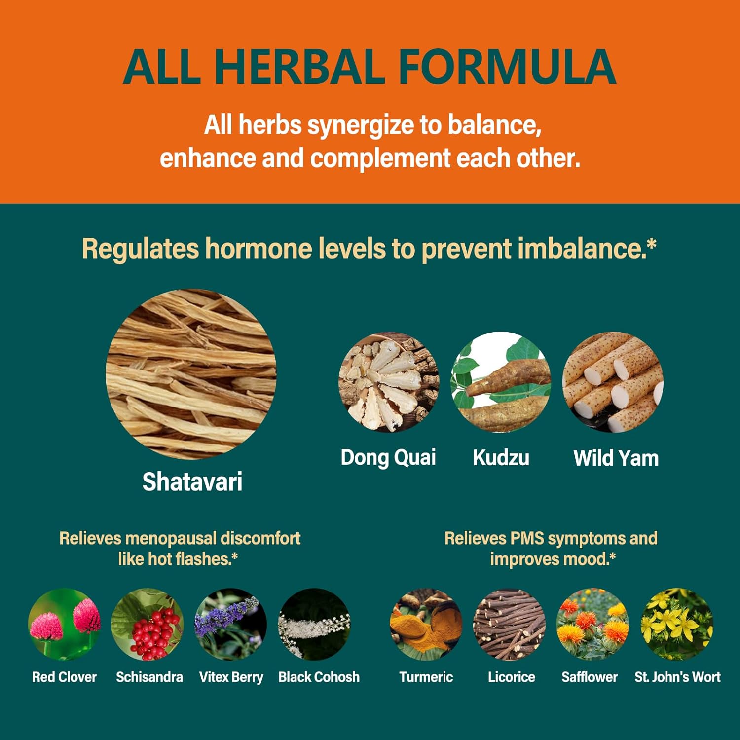 Hormone Harmony Drops for Menopause Relief & PMS Support - 12-in-1 Herbal Blend with Wild Yam & Vitex Berry