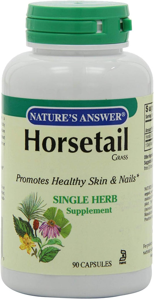 Horsetail Herb Capsules for Healthy Hair, Skin, and Nails | Gluten-Free, Alcohol-Free, Kosher Certified | 90 Count | Made in USA | No Preservatives