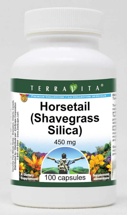 Horsetail (Shavegrass Silica) Supplement - 450mg - 200 Capsules - Pack of 2