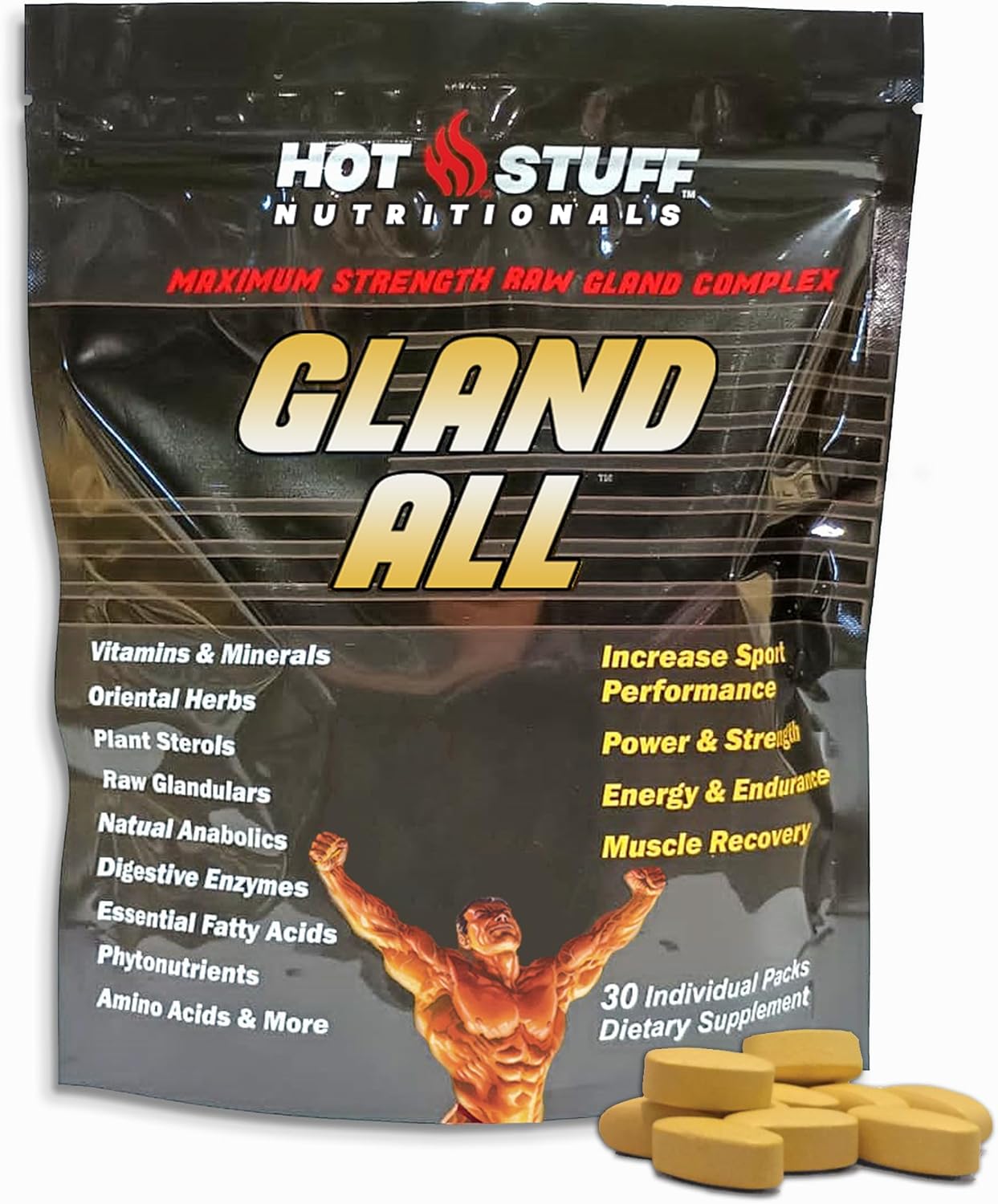 Hot Stuff Nutritionals All-Raw Gland Complex - 30 Packets for Optimal Nutrition