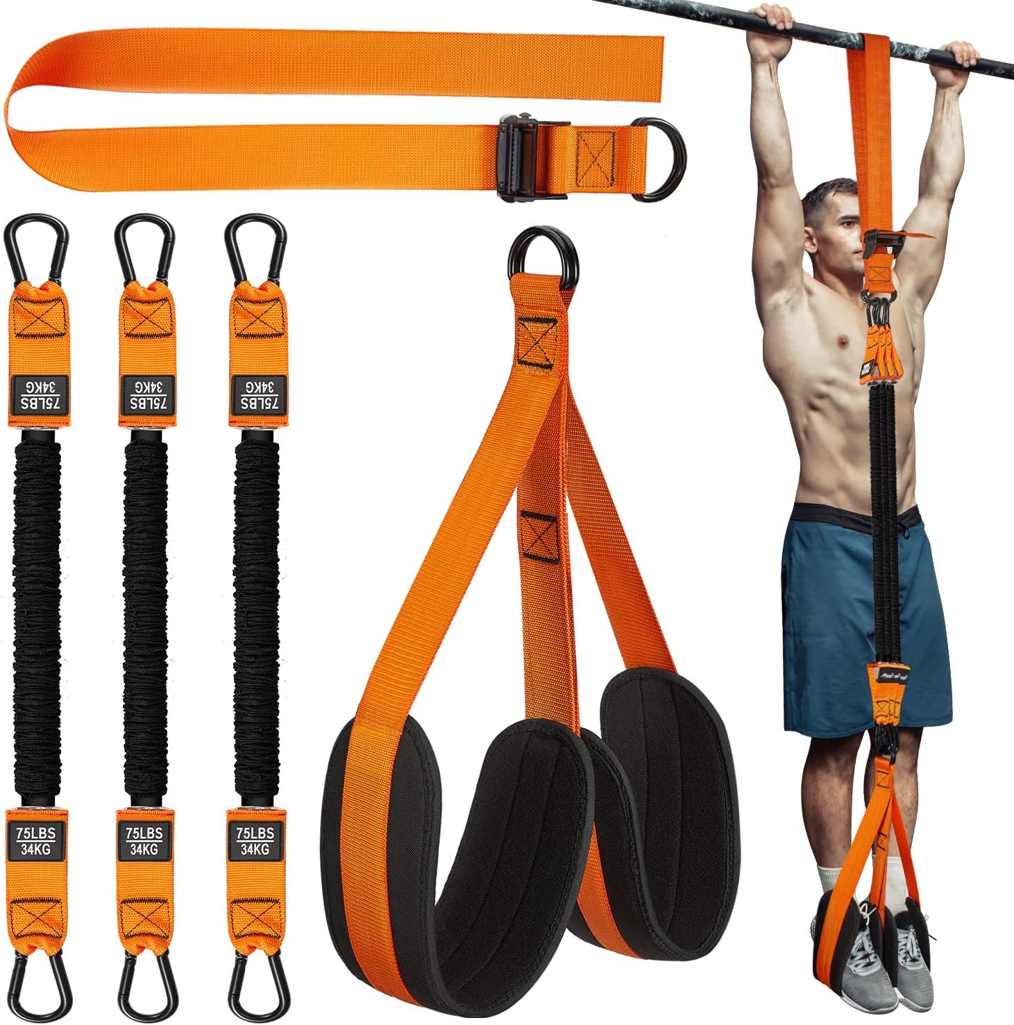 HPYGN Heavy Duty Resistance Bands 300lbs for Pull Up Assist and Strength Training - Ideal for Exercise, Physical Therapy, Muscle Training, Slimming, Yoga - Home Gym Equipment