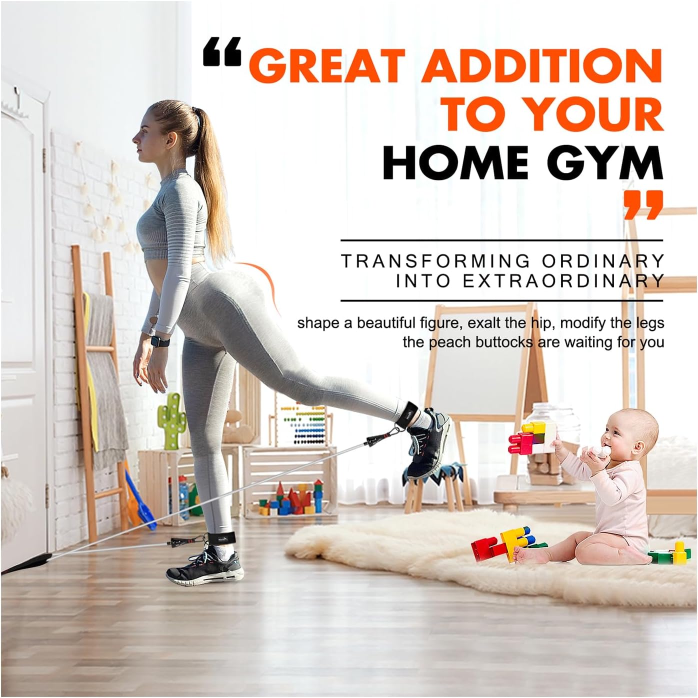 HPYGN Resistance Bands Set with Handles, Door Anchor, Ankle Straps - Heavy Resistance Training, Physical Therapy, Yoga, Home Workout - Fitness Bands for Body Shaping