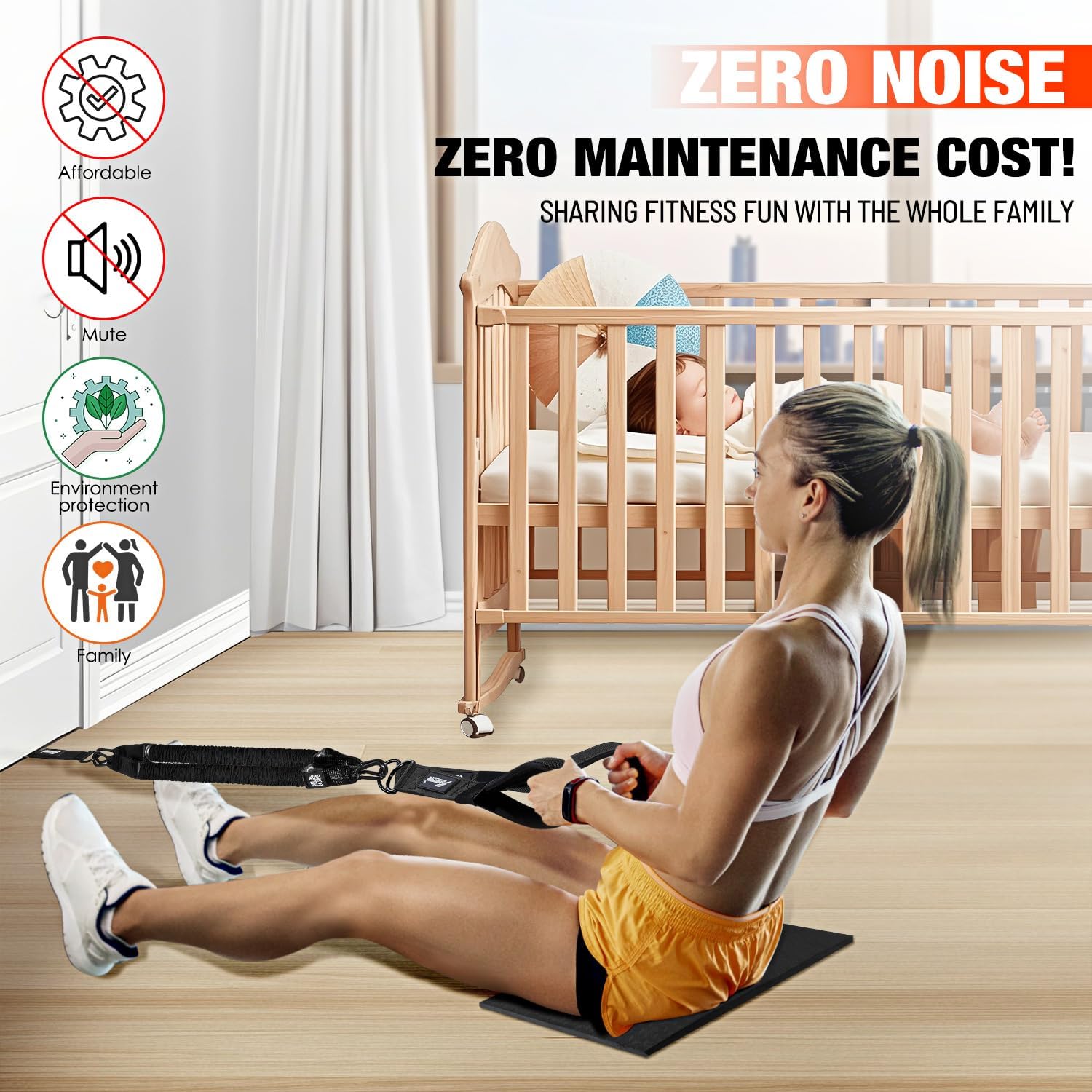 HPYGN Rowing Resistance Bands Set for Full Body Workout at Home Gym - Heavy Exercise Bands with Handles for Arms, Shoulders, Core, Back, Glutes, and Legs - Best Replacement for Rowing Machine