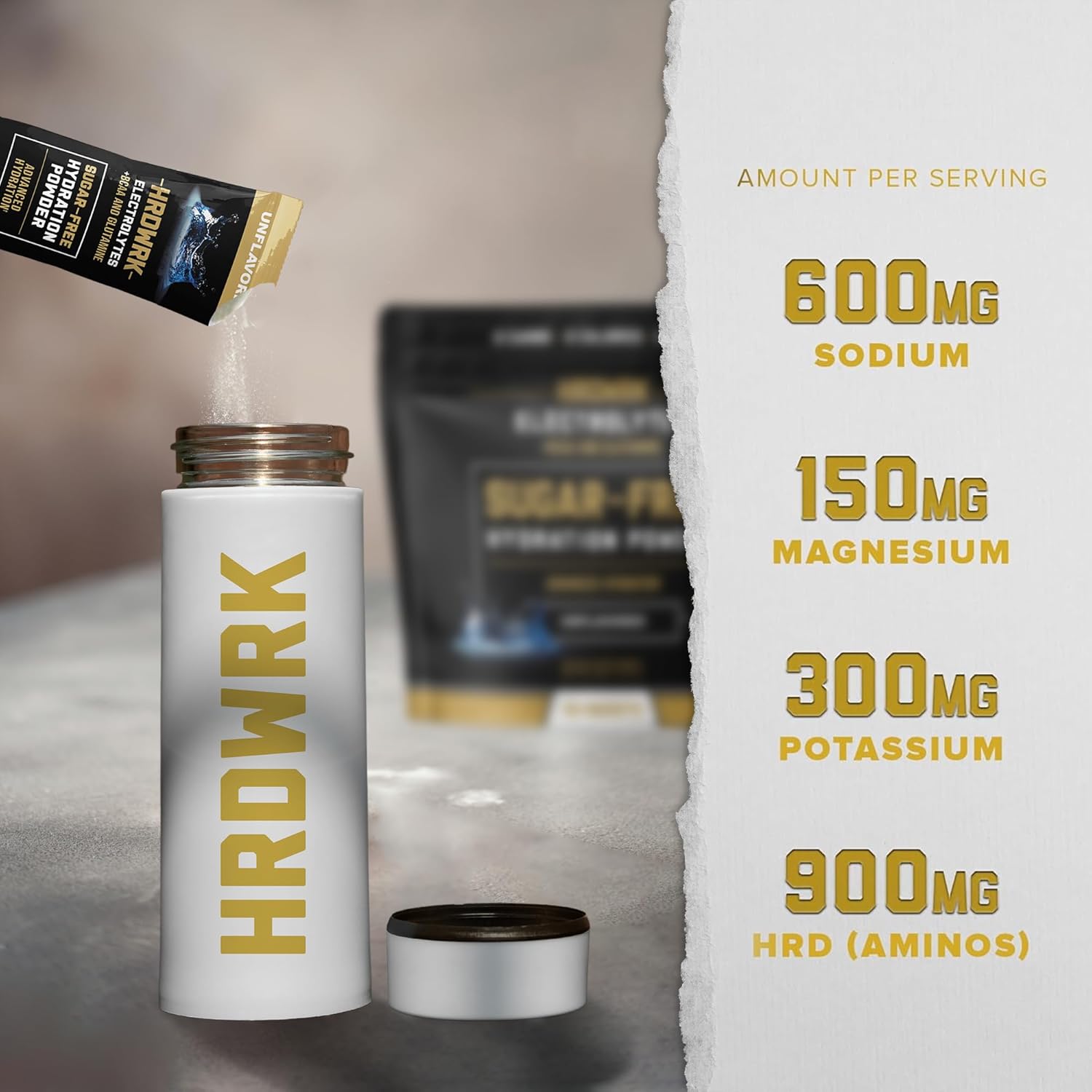 HRDWRK Electrolyte Variety Bundle Packets with Magnesium, Potassium, Sodium, BCAAs, and Glutamine - Keto Electrolytes Powder for Hydration, Sugar-Free, Unflavored & Fruit Blast (60 Count)