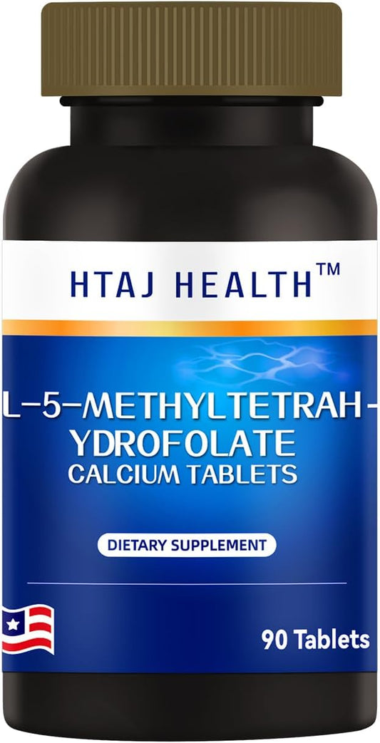 HTAJ HEALTH Folic Acid Supplement for Women - Supports Heart Health & Energy Metabolism - 90 Tablets - Made in USA