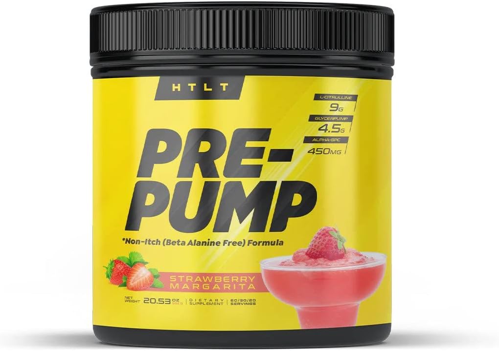 HTLT Supps Pre-Pump: Stim-Free Pre Workout Powder with L-Citrulline & Nitric Oxide Booster for Men & Women - 40 Servings