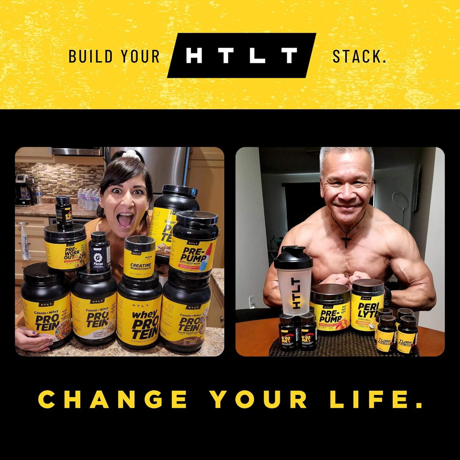 HTLT Supps Whey & Casein Protein Powder Blend for Sustained Energy | Slow-Release Protein Shake Powder | Ideal for Baked Treats & Cereal