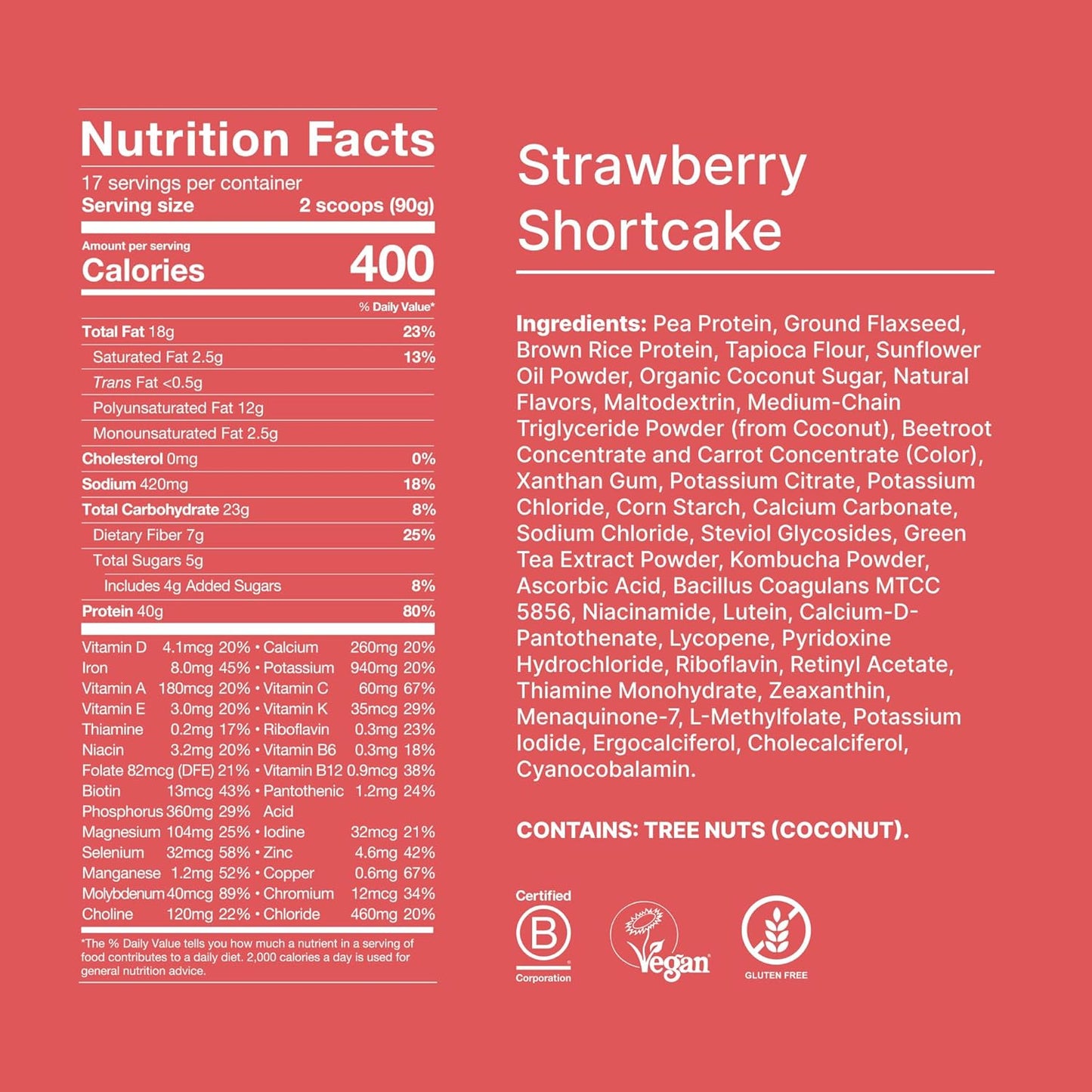 Huel Black Edition Strawberry Shortcake 40g Vegan Protein Powder - Complete Meal with 27 Vitamins and Minerals, Gluten Free - 17 Servings