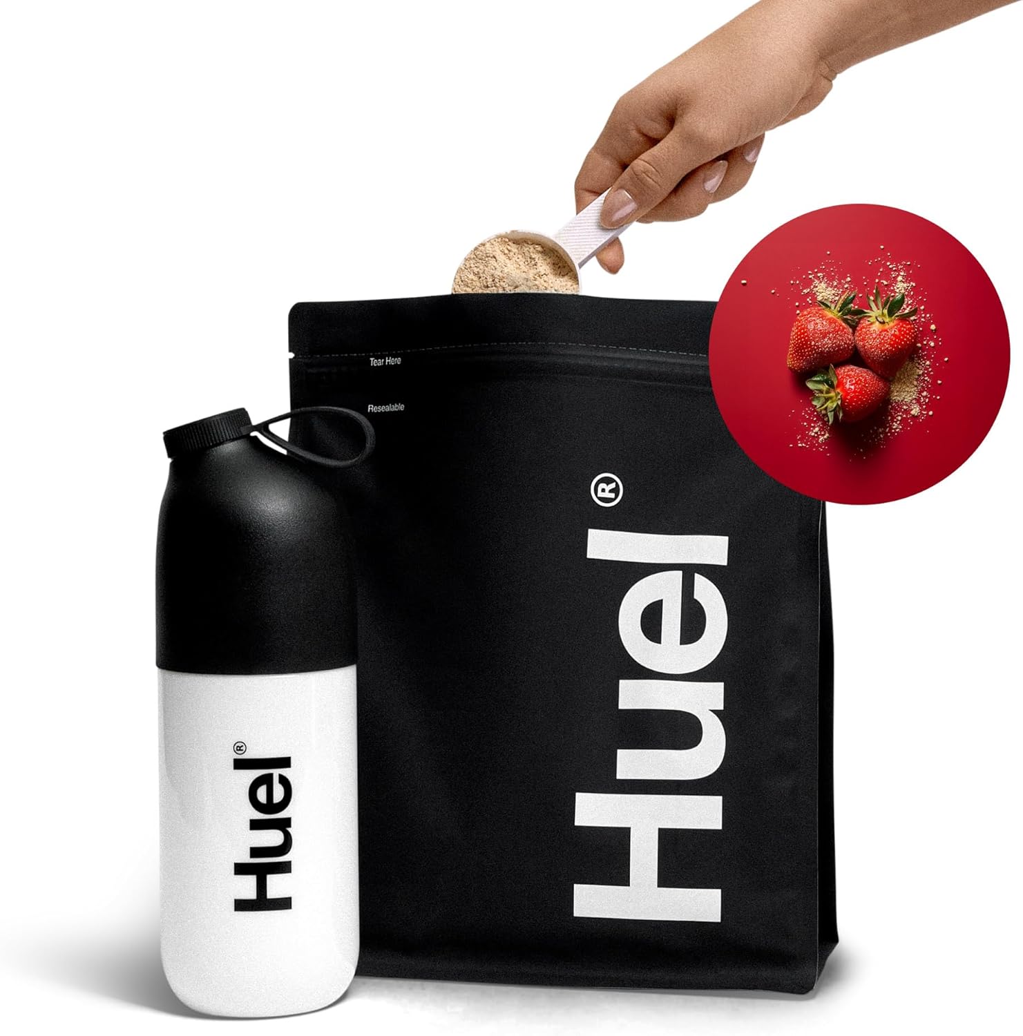 Huel Black Edition Strawberry Shortcake 40g Vegan Protein Powder - Complete Meal with 27 Vitamins and Minerals, Gluten Free - 17 Servings