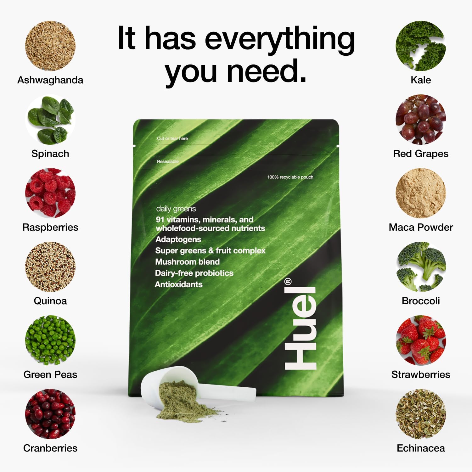 Huel Original Daily Greens Bottle - Daily Greens Supplement for Daily Use