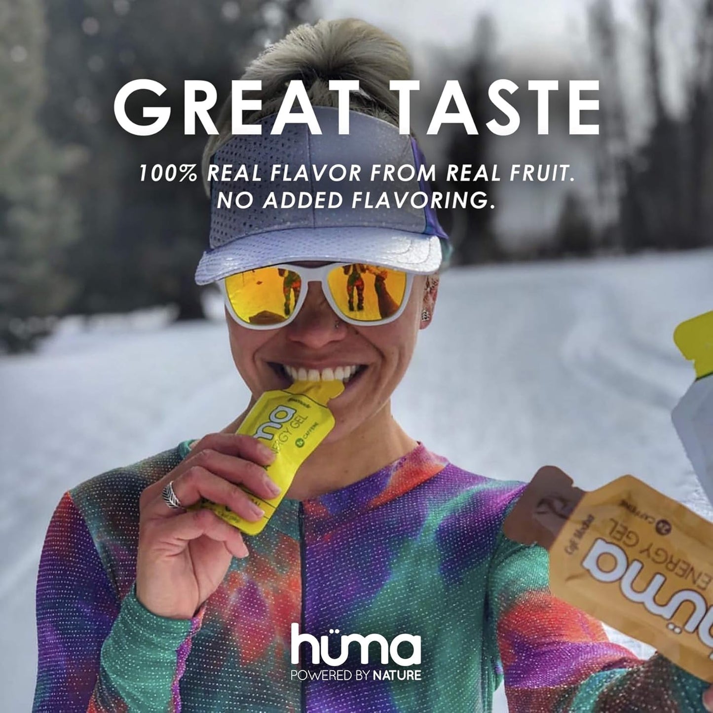 Huma Chia Energy Gel Lemonade 12-Pack with Caffeine - Endurance Exercise Nutrition