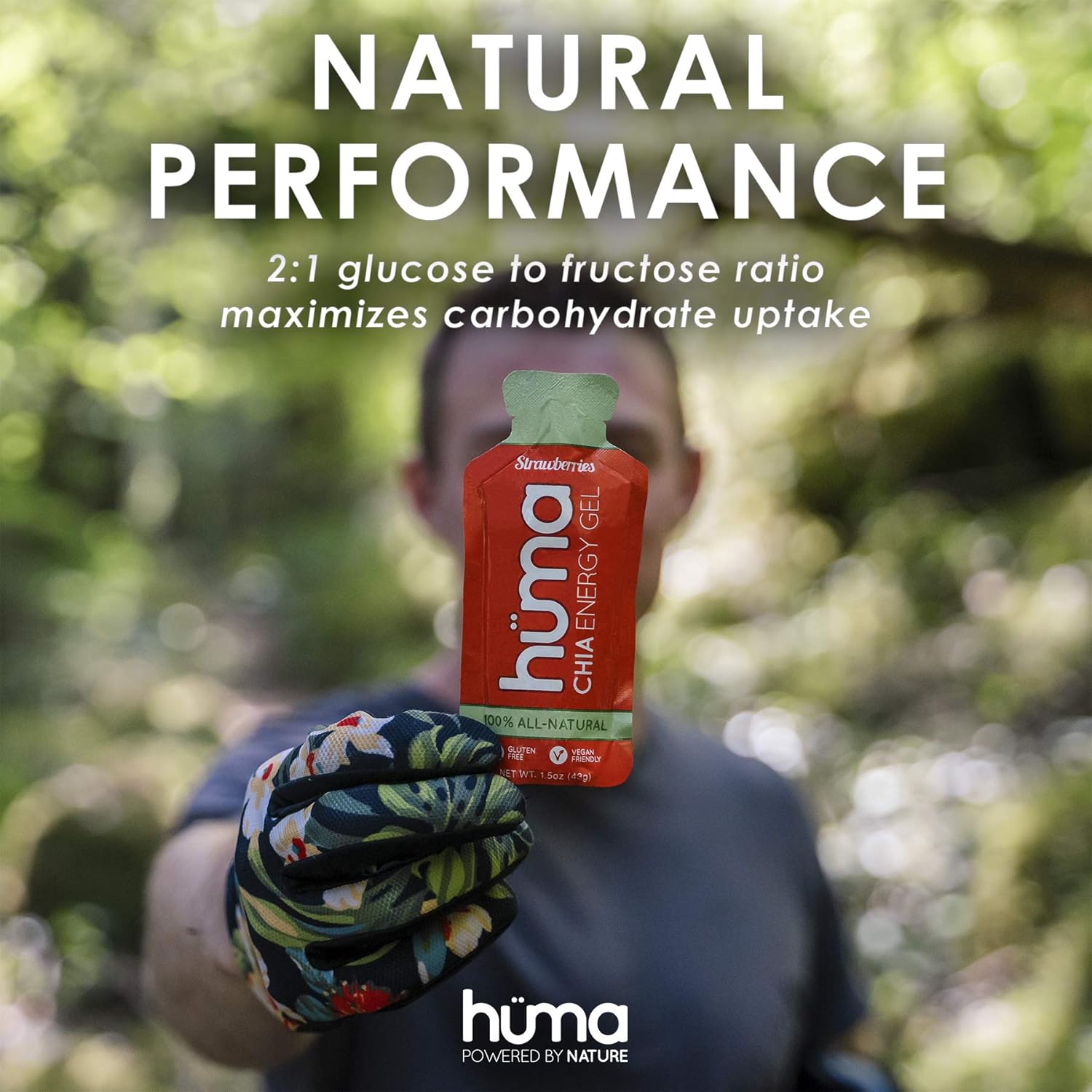 Huma Chia Energy Gel Lemonade 12-Pack with Caffeine - Endurance Exercise Nutrition