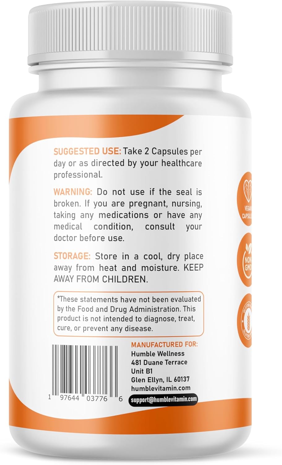 Humble Liposomal Vitamin C - Advanced Absorption Formula for Immune and Brain Health | Antioxidant Powerhouse | Non-GMO, Soy-Free, Gluten-Free