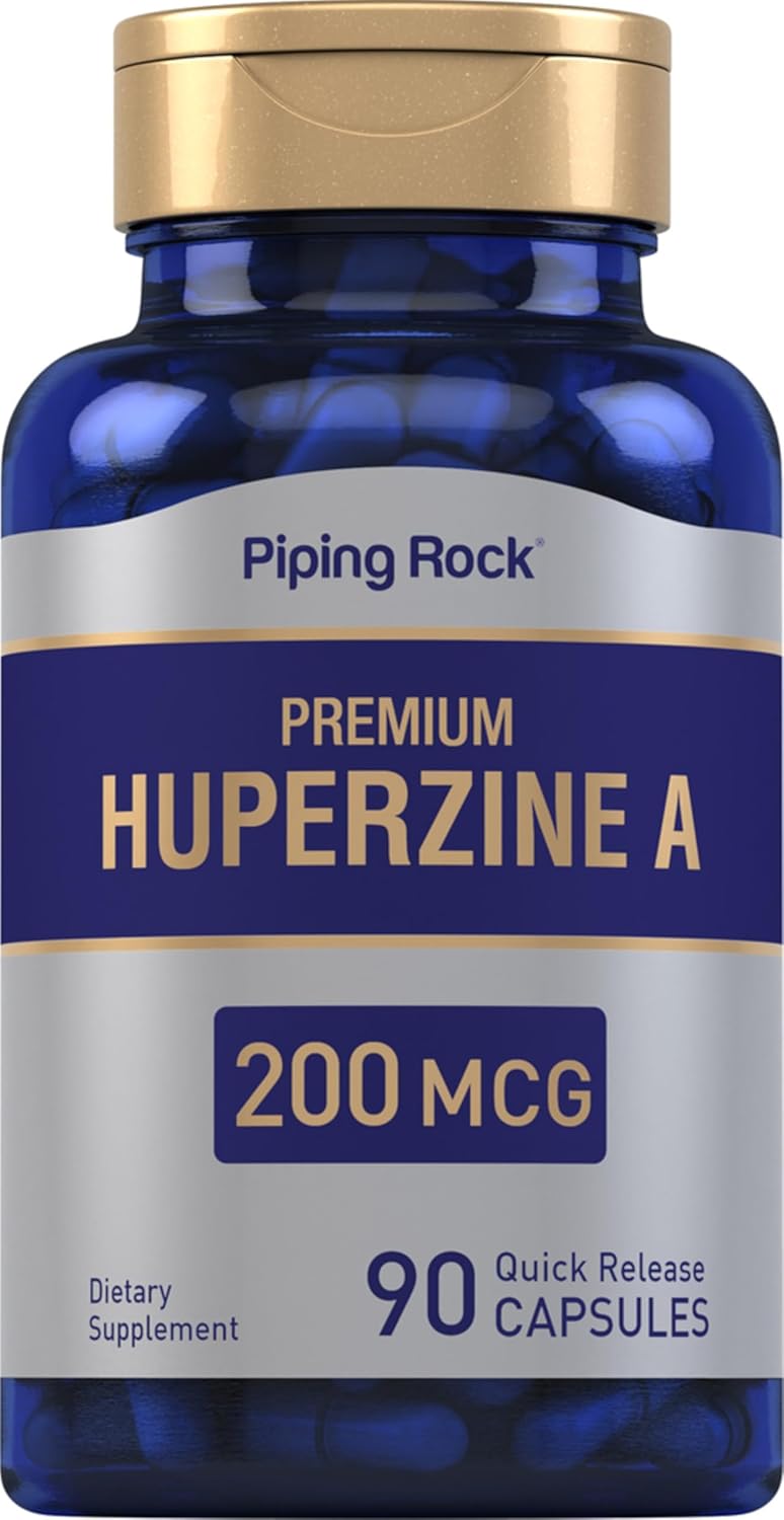 Huperzine A Supplement 200mcg 90 Capsules Non-GMO Gluten Free by Piping Rock