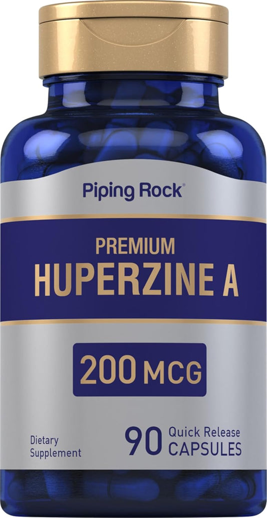 Huperzine A Supplement 200mcg 90 Capsules Non-GMO Gluten Free by Piping Rock
