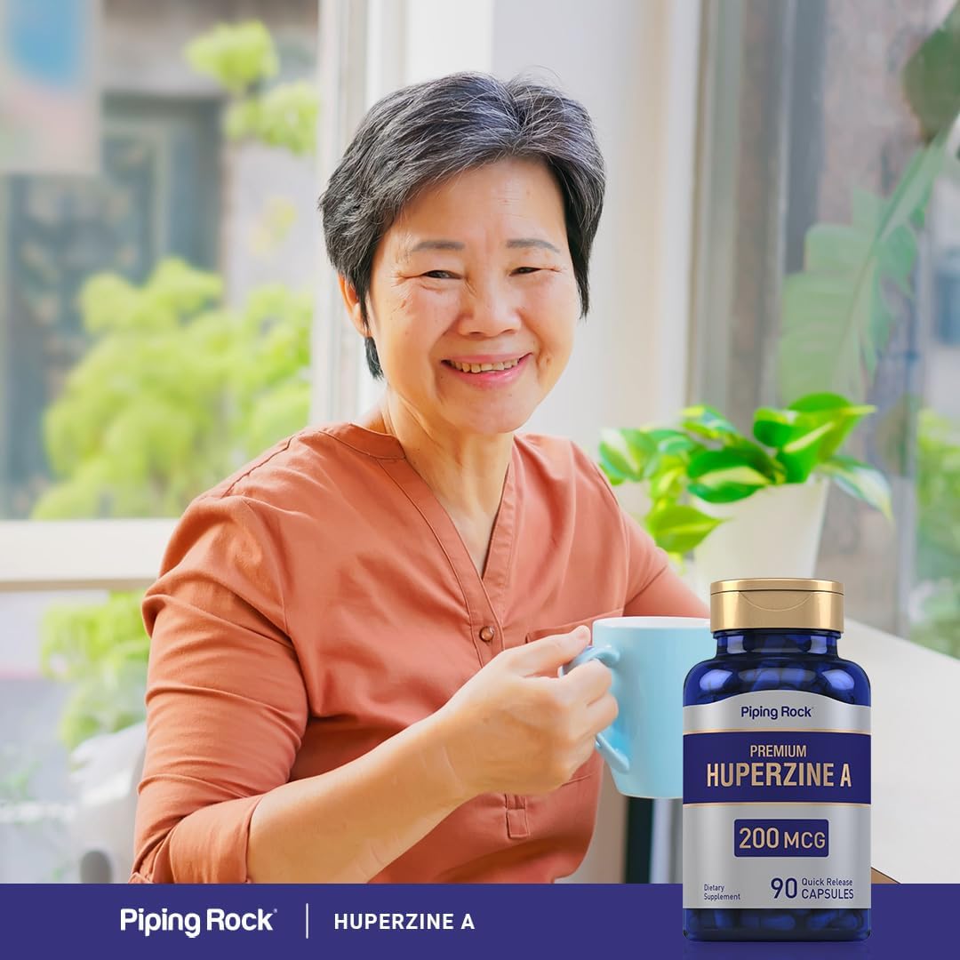 Huperzine A Supplement 200mcg 90 Capsules Non-GMO Gluten Free by Piping Rock