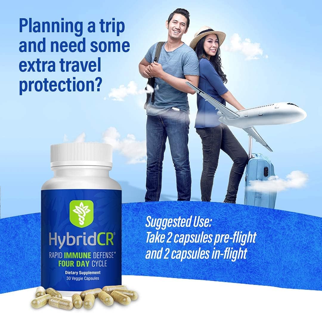 HybridCR Rapid Immunity Supplement with 5-in-1 Immune Support Formula | Zinc, Echinacea, Andrographis, Ginseng, Selenium | Pharmacist Formulated | 30 Veggie Capsules - BoostGo Australia