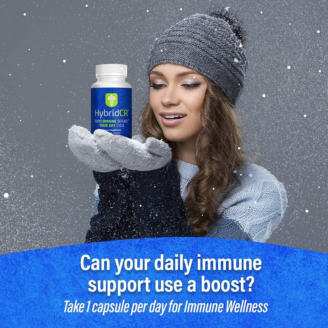 HybridCR Rapid Immunity Supplement with 5-in-1 Immune Support Formula | Zinc, Echinacea, Andrographis, Ginseng, Selenium | Pharmacist Formulated | 30 Veggie Capsules - BoostGo Australia