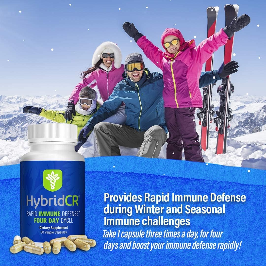 HybridCR Rapid Immunity Supplement with 5-in-1 Immune Support Formula | Zinc, Echinacea, Andrographis, Ginseng, Selenium | Pharmacist Formulated | 30 Veggie Capsules - BoostGo Australia