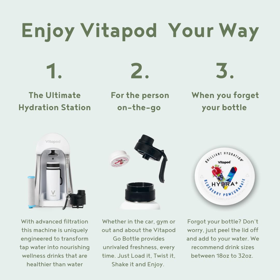 Hydra+ Cotton Candy Water Enhancer Pods Bundle with Vitamins, Sugar Free, 30 Pods + 22 oz Stainless Steel Bottle