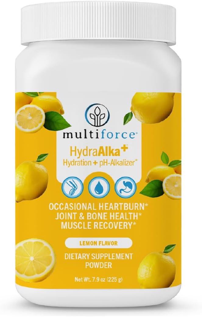 HydraAlka+ Premium Alkalizing Supplement - Supports pH Balance, Muscle Recovery, & Bone Health - 30 Servings, 3 Flavors - Hydrates with Electrolytes - Alleviates Acid & Non-Chronic Heartburn