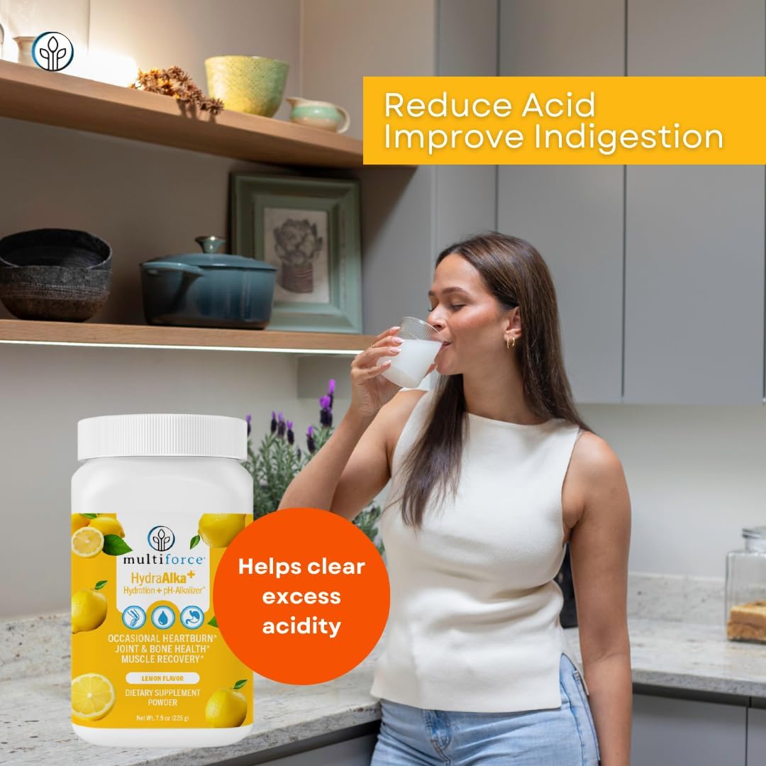 HydraAlka+ Premium Alkalizing Supplement - Supports pH Balance, Muscle Recovery, & Bone Health - 30 Servings, 3 Flavors - Hydrates with Electrolytes - Alleviates Acid & Non-Chronic Heartburn