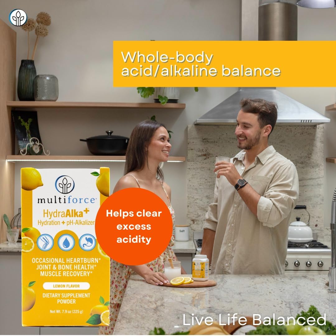 HydraAlka+ Premium Alkalizing Supplement - Supports pH Balance, Muscle Recovery, & Bone Health - 30 Servings, 3 Flavors - Hydrates with Electrolytes - Alleviates Acid & Non-Chronic Heartburn