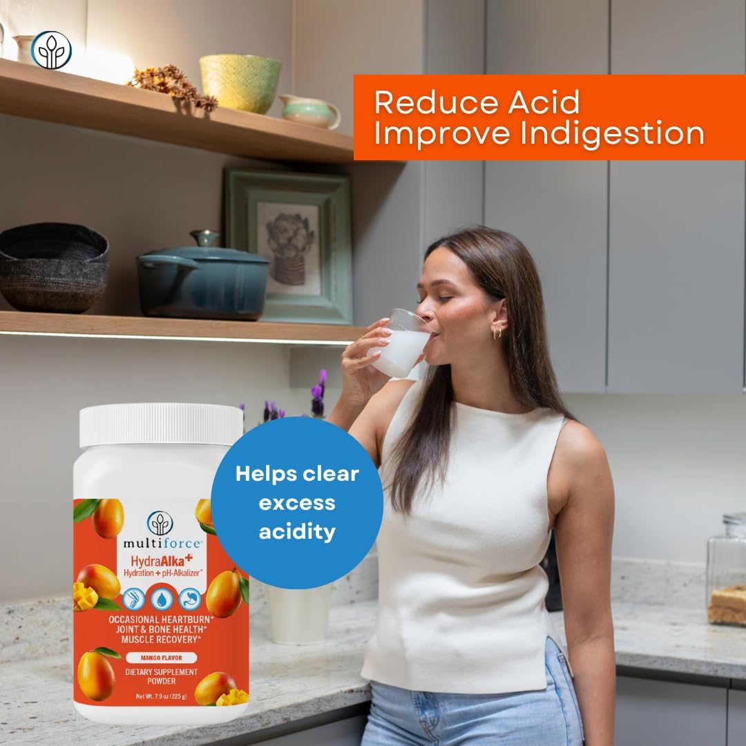 HydraAlka+ Premium Hydration Supplement with Electrolytes for pH Balance & Heartburn Relief - 30 Servings, 3 Flavors