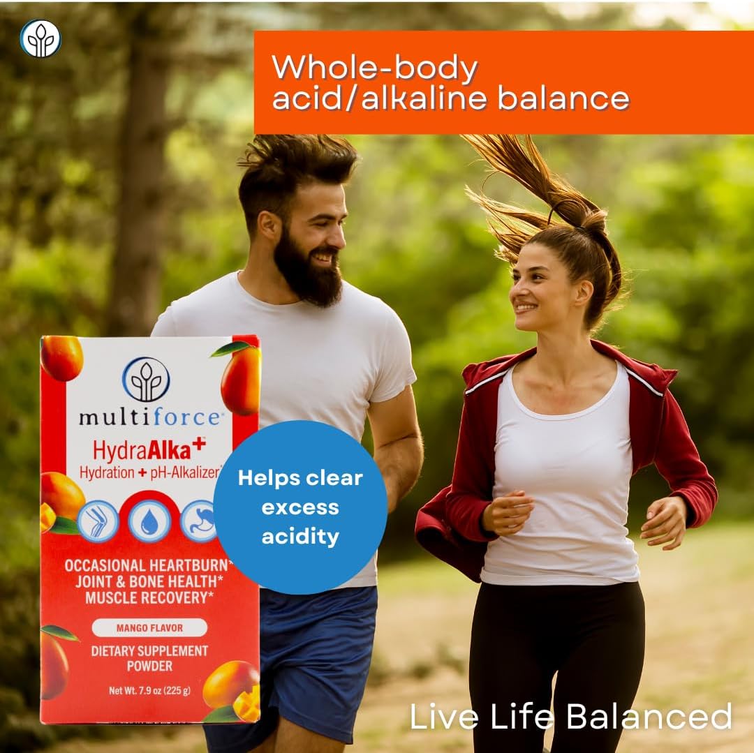 HydraAlka+ Premium Hydration Supplement with Electrolytes for pH Balance & Heartburn Relief - 30 Servings, 3 Flavors
