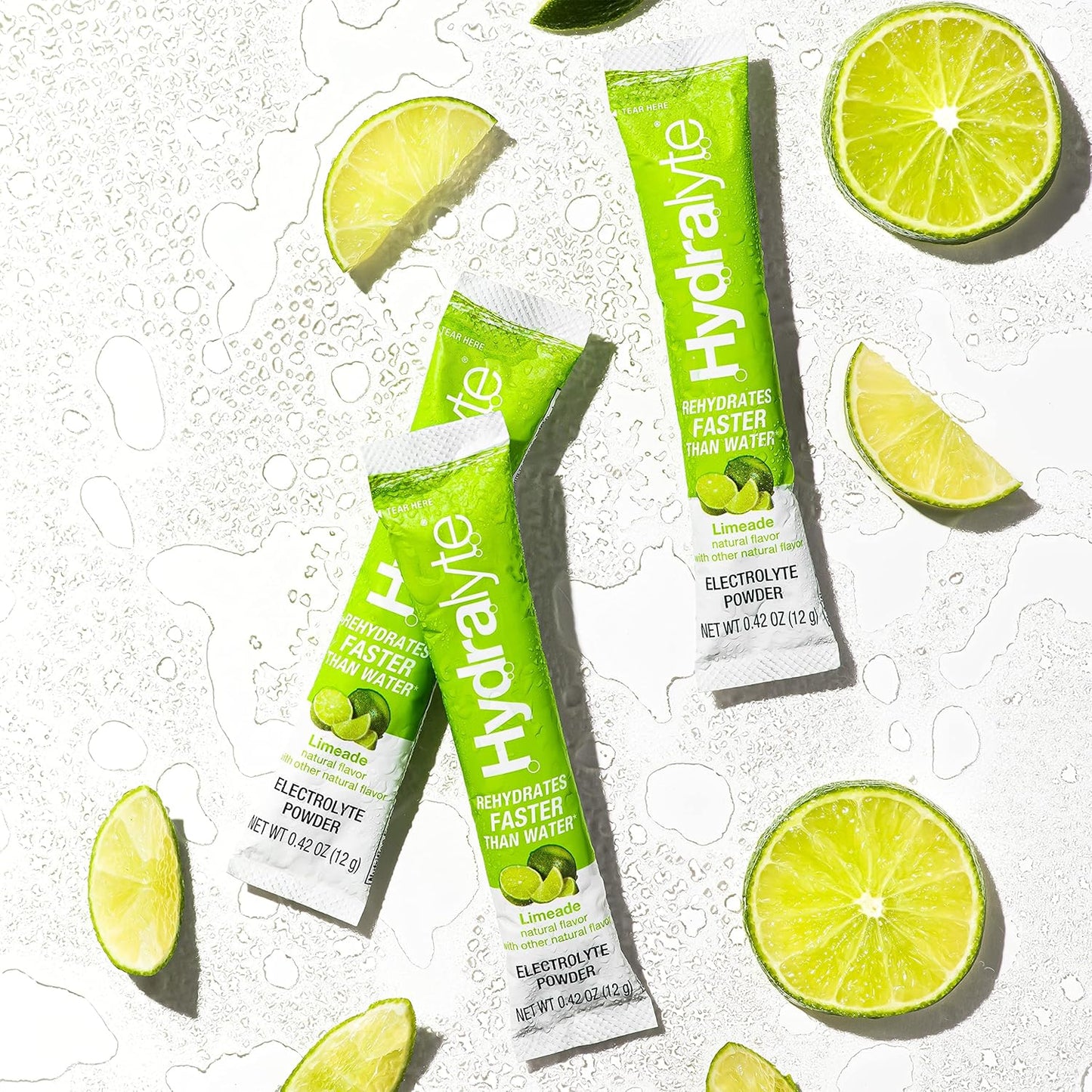 Hydralyte Low Sugar Limeade Electrolyte Powder Packets - Rapid Rehydration for Heat, Travel, and Workouts (18 Count)