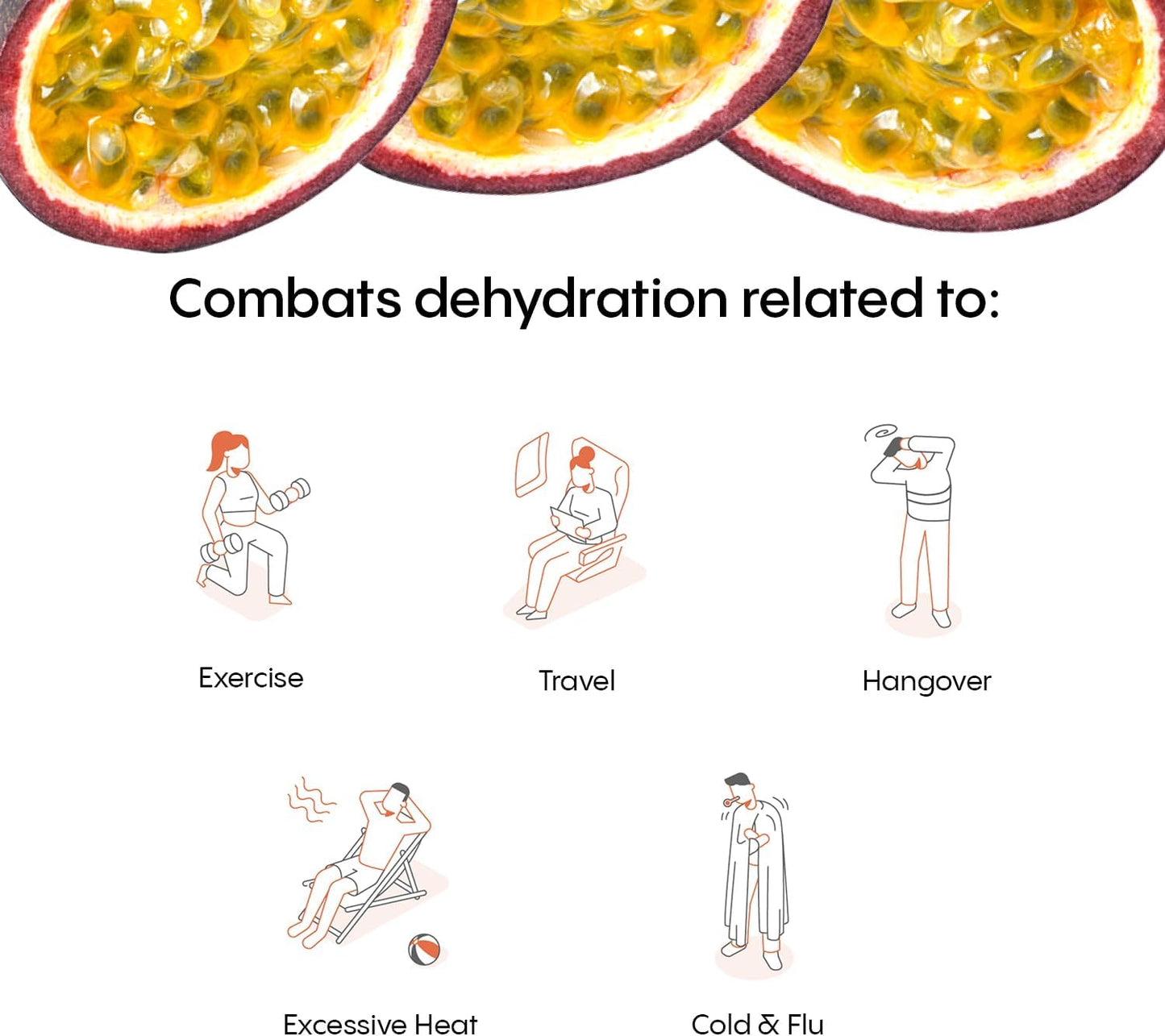 Hydralyte Shay Mitchell Passion Fruit Electrolyte Powder Packets for Rapid Rehydration & Hydration