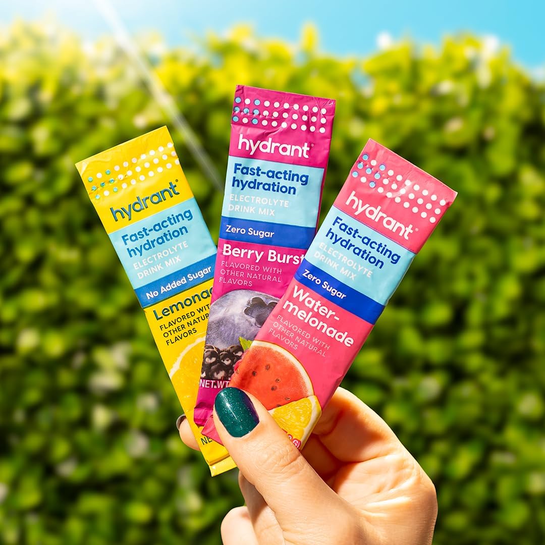 Hydrant Hydrate Zero Sugar Electrolyte Powder Stick Packets - Variety Pack, 30 Count, FSA & HSA Eligible