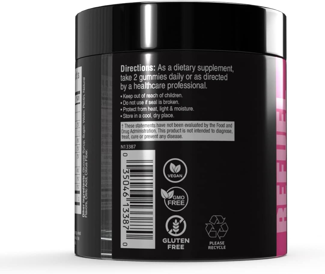Hydrate Gummies with Electrolytes, Coconut Water, Potassium, Chloride, Watermelon Flavor - 60 Gummies
