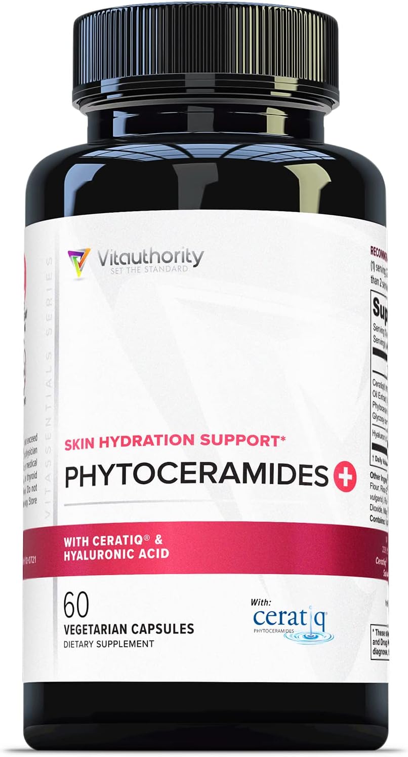 Hydrating Anti Aging Phytoceramides Supplement with Hyaluronic Acid for Women - Skin Barrier Repair and Itchy Dry Skin Support