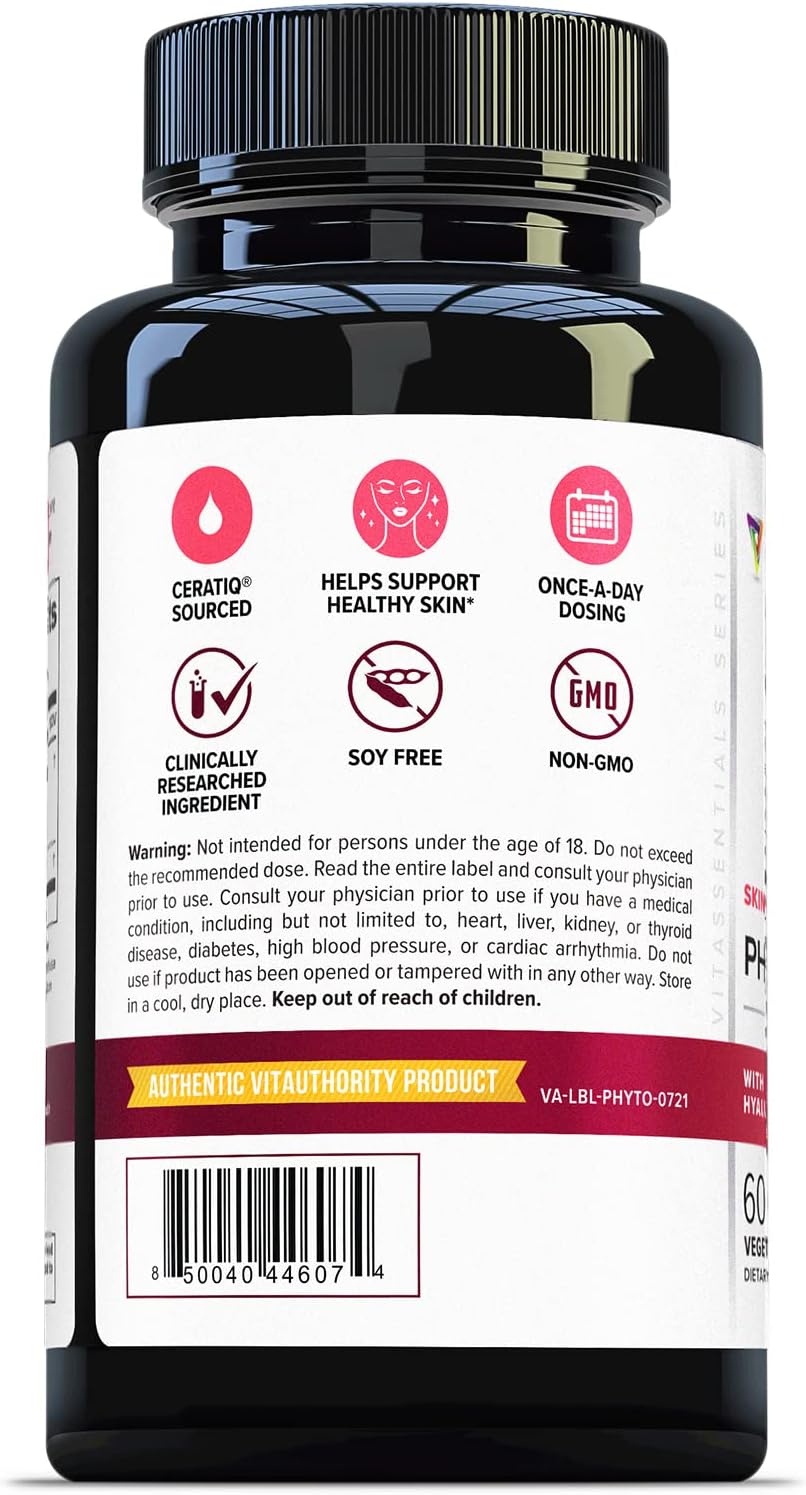 Hydrating Anti Aging Phytoceramides Supplement with Hyaluronic Acid for Women - Skin Barrier Repair and Itchy Dry Skin Support