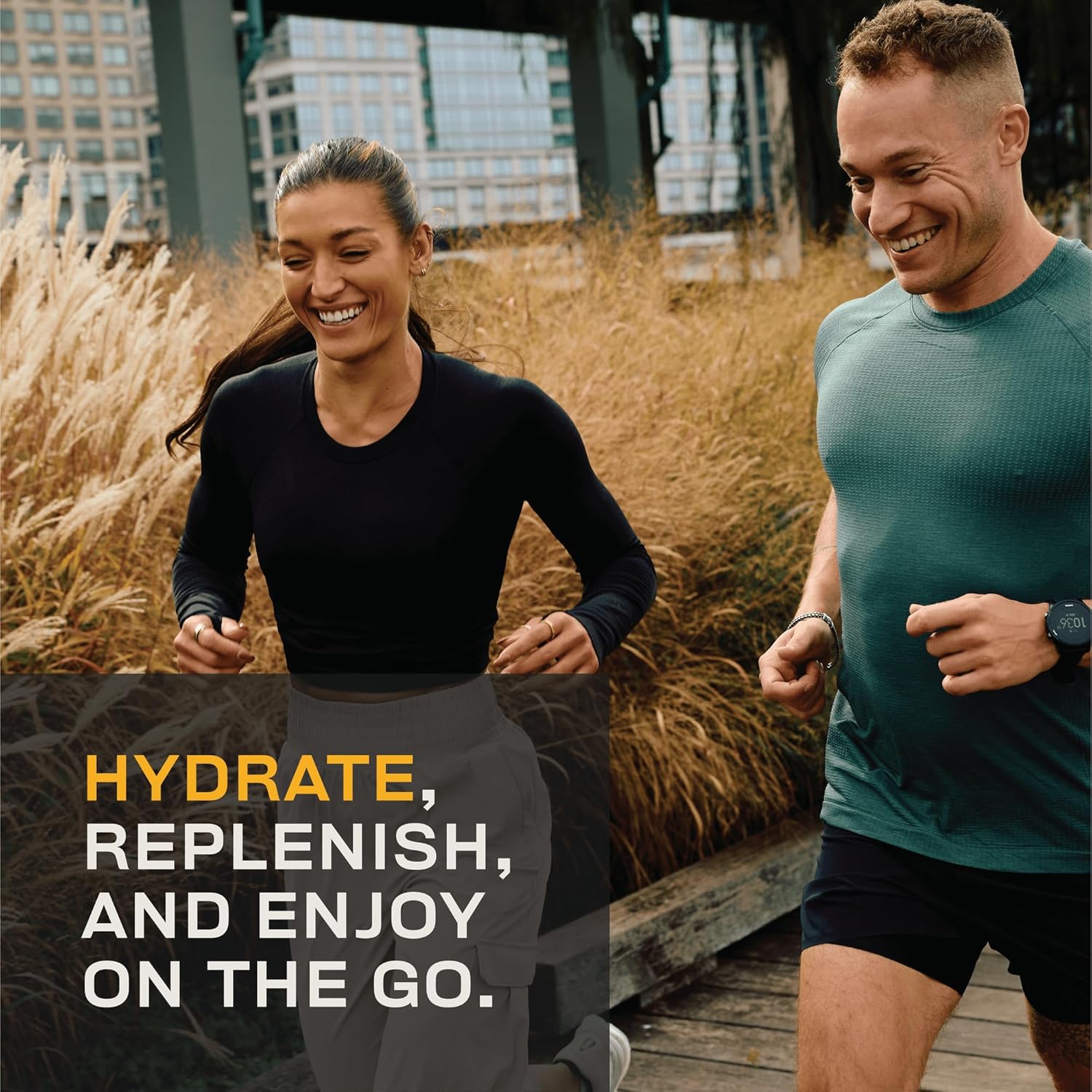 Hydrating Caffeine Powder Packets with Electrolytes and L Theanine - Tropical Mango Drink Mix, 21 Sticks
