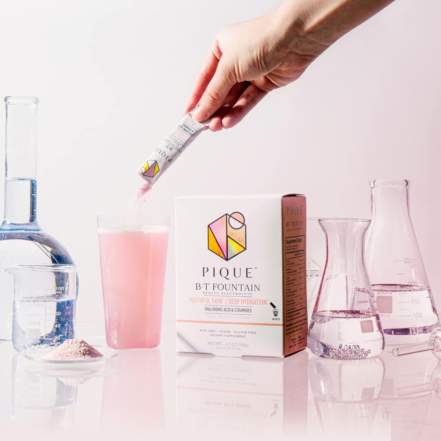 Hydrating Electrolyte Powder Packets with Hyaluronic Acid and Ceramides - 28 Single Serve Sticks