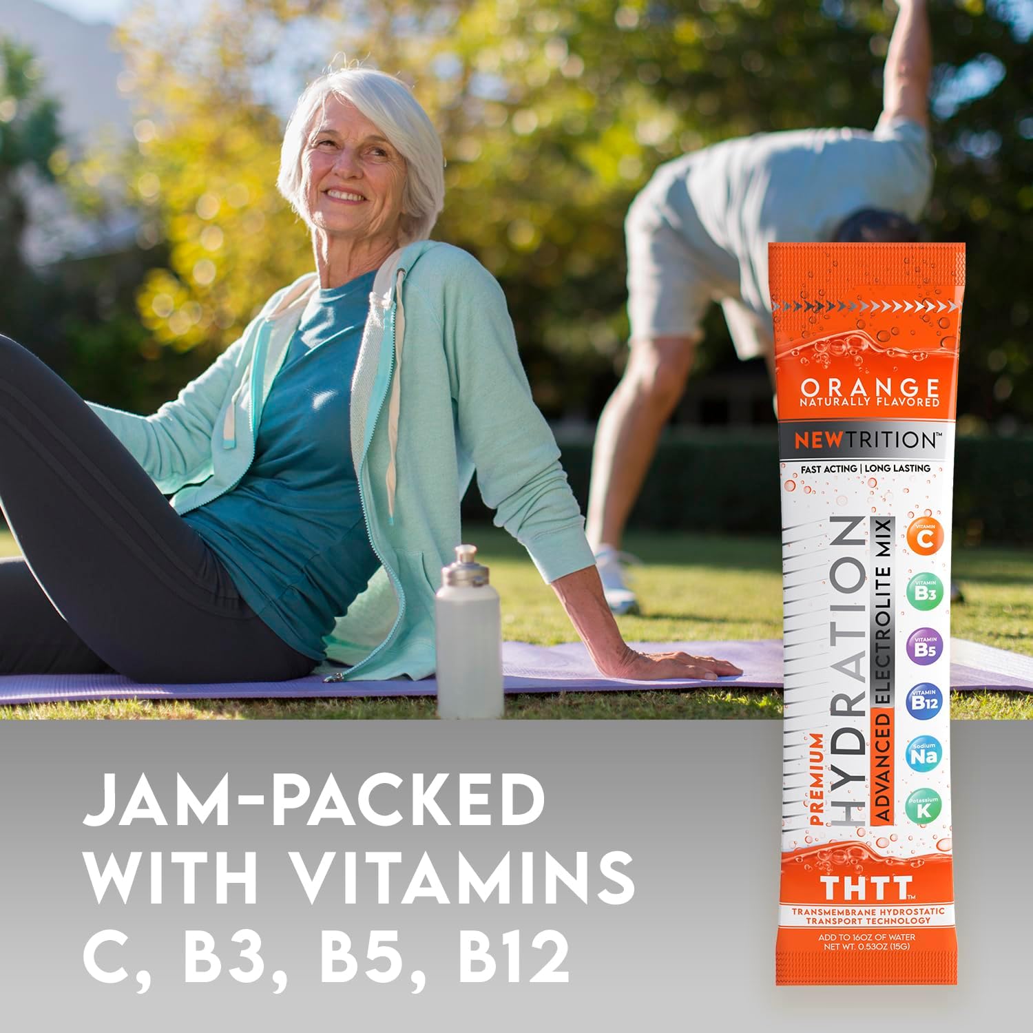 Hydration Powder Packets with Electrolytes and Vitamins, Natural Flavors, 48 Servings